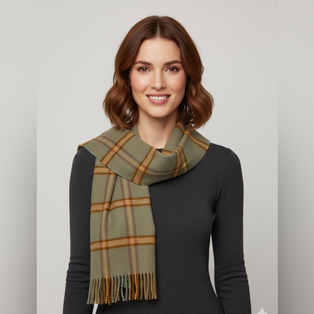 Burberry's Lambswool‎ check patent Scarf